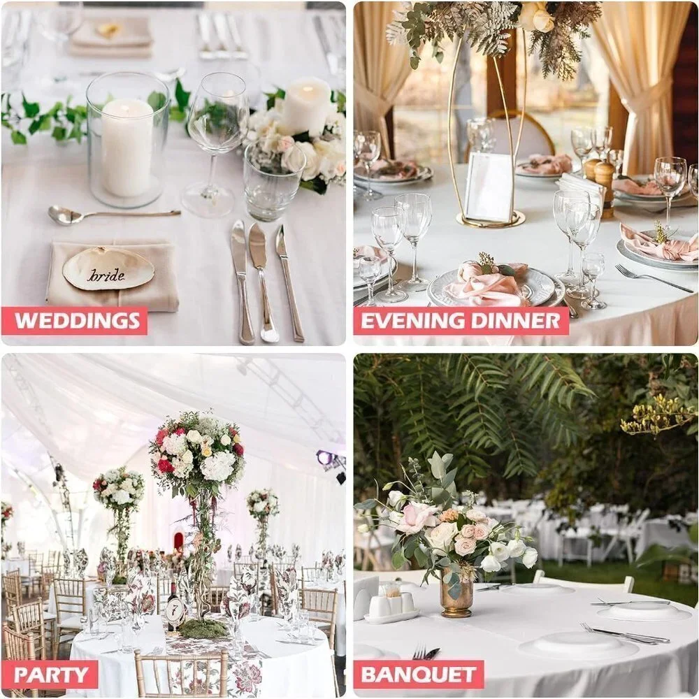Polyester Round White Tablecloth for 20-48'' Tables /60 Inch / BRAND NEW